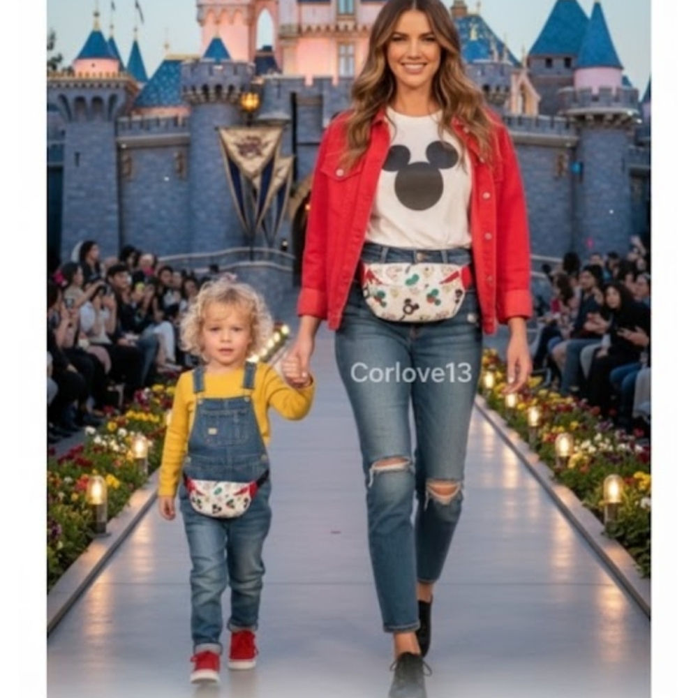 Mickey Mouse Print Fanny Pack - Red and Black